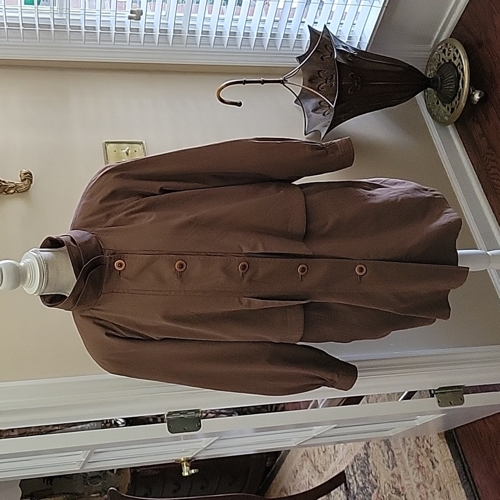 Designs by Lane Bryant light brown all weather coat drawstring waist 14/16 EUC